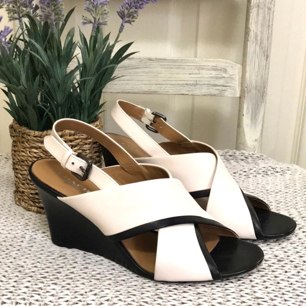 Coach Randy Leather Wedge Sandal - Picture 3 of 16